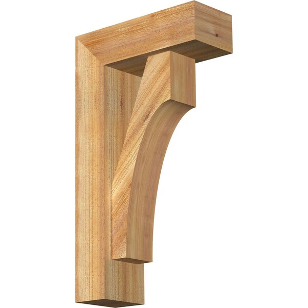 Ekena Millwork Westlake Block Rough Sawn Bracket w/ Offset Brace, Western Red Cedar, 6"W x 16"D x 28"H BKT0604X16X28WTL05RWR - main
